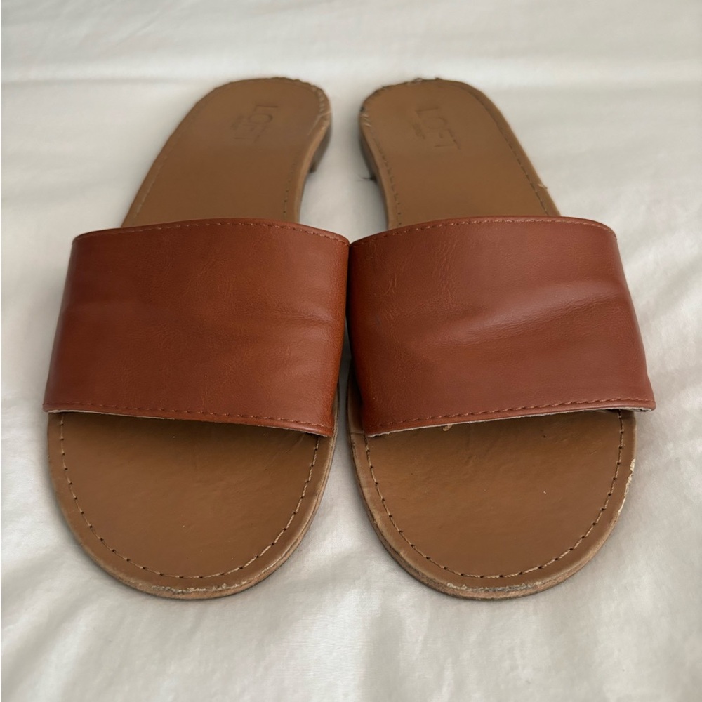 Loft brown banded slide sandals size 7